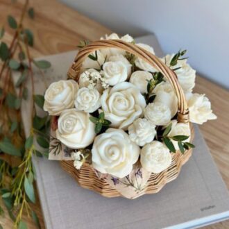 Nến thơm giỏ hoa để bàn 19 bông