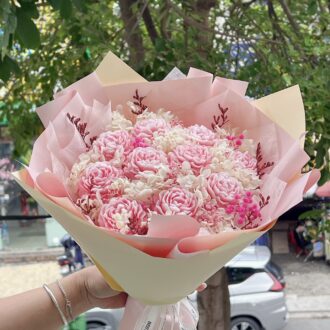 Bó Hoa Mẫu Đơn Nến Thơm 10 Bông Hồng