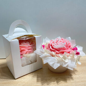 Hộp chậu hoa mẫu đơn nến thơm size 8cm