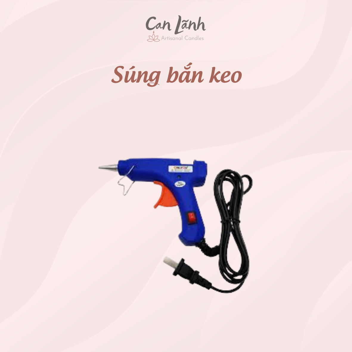 Súng Bắn Keo Mini Cao Cấp (Tặng Kèm 5 Cây Keo) – Dụng Cụ Cố Định Đế Bấc Hoa Nến Thơm