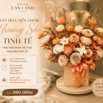 Giỏ Hoa Nến Thơm Hương Sắc Tinh Tế