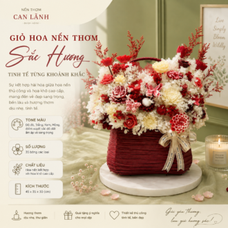 Giỏ Hoa Nến Thơm Handmade – Điểm Nhấn Sang Trọng Cho Mọi Không Gian
