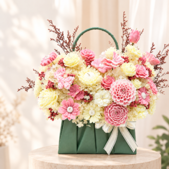 GIỎ HOA NẾN THƠM XANH LÁ HỒNG (2)