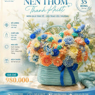 Giỏ Hoa Nến Thơm Thanh Khiết – Món Quà Lưu Giữ Hương Thơm Và Kỷ Niệm